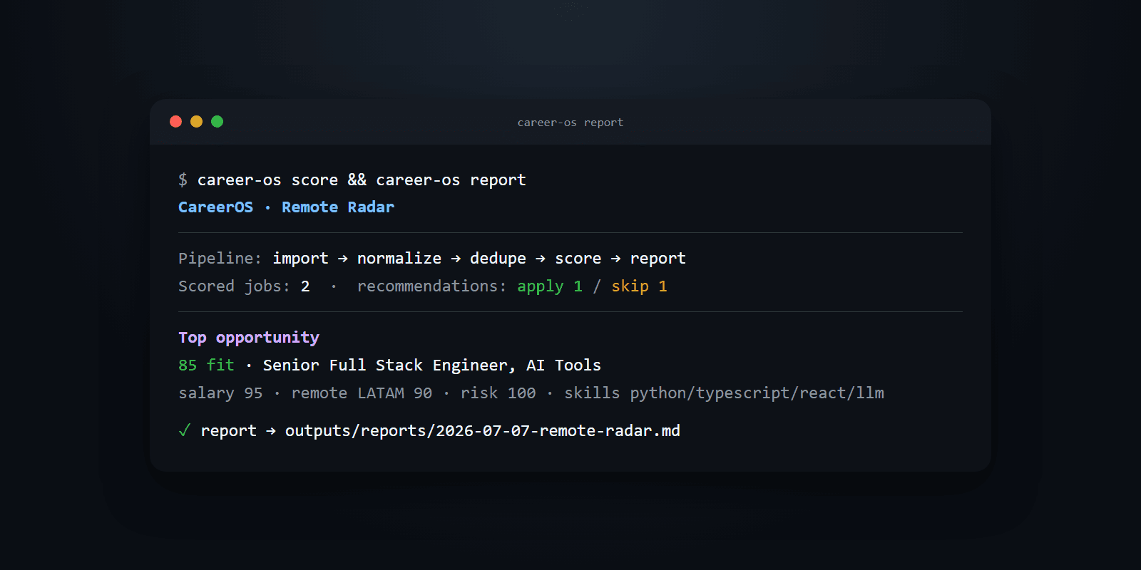 CareerOS project preview